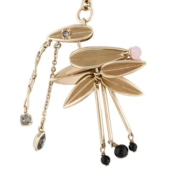 Large Christian Dior Crystal Pink & Black Stone Pendant - Picture 2 of 12